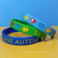 Hot Sale Autism Awareness Silicone Wristbands Debossed Ink Filled Silicone Rubber Bracelets